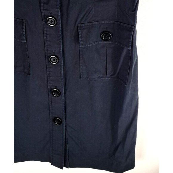 Womens Pendleton Shirt Dress Black Cotton Blend Big Button Belt Loops Size 14 - Picture 2 of 5